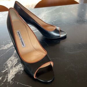 Manolo Blahnik black heels - size 38.5/ NWOT